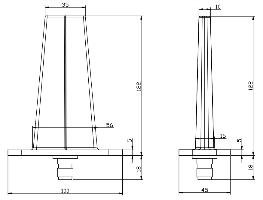 VHF 250-300MHz wideband blade antenna
